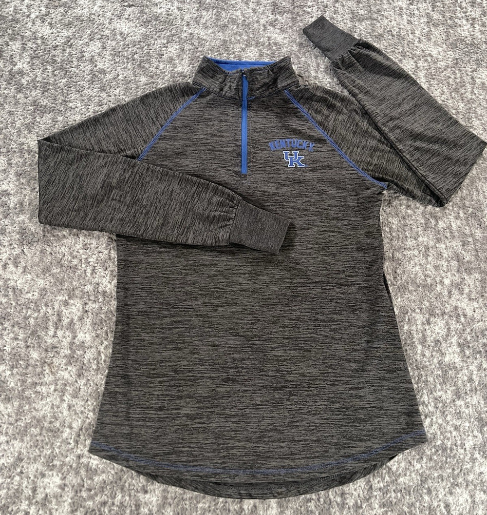 Colosseum University Kentucky Wildcats Womens S 1/4 Zip Pullover Heather Grey